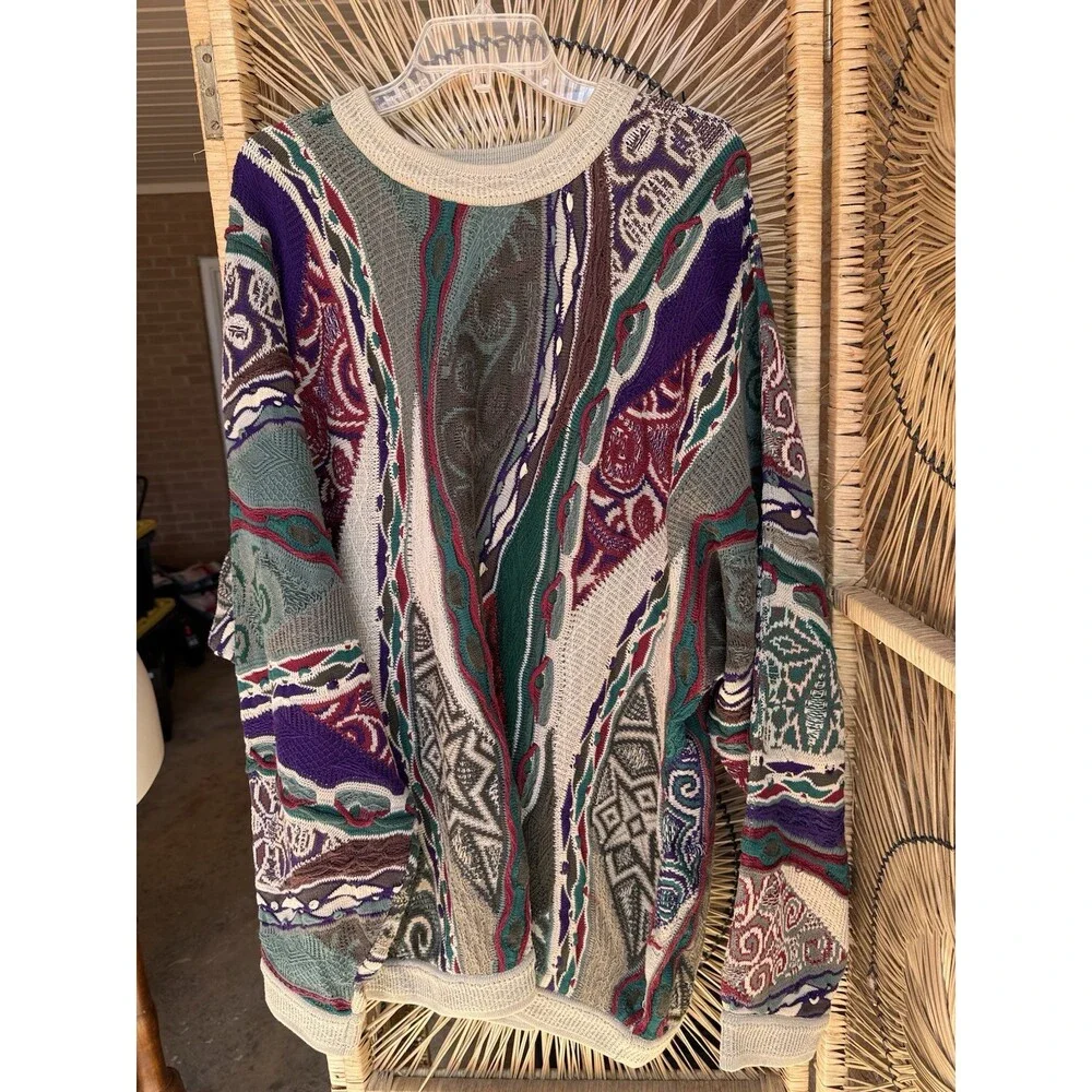 COOGI Australia Vintage Sweater 2XL Multicolor 100% Mercerized Cotton EUC